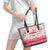 Custom Alabama Christmas Leather Tote Bag Santa Claus Xmas Pattern - Wonder Print Shop