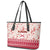 Custom Alabama Christmas Leather Tote Bag Santa Claus Xmas Pattern - Wonder Print Shop