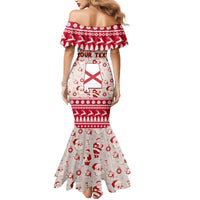 Custom Alabama Christmas Mermaid Dress Santa Claus Xmas Pattern - Wonder Print Shop