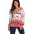 Custom Alabama Christmas Off Shoulder Sweater Santa Claus Xmas Pattern - Wonder Print Shop