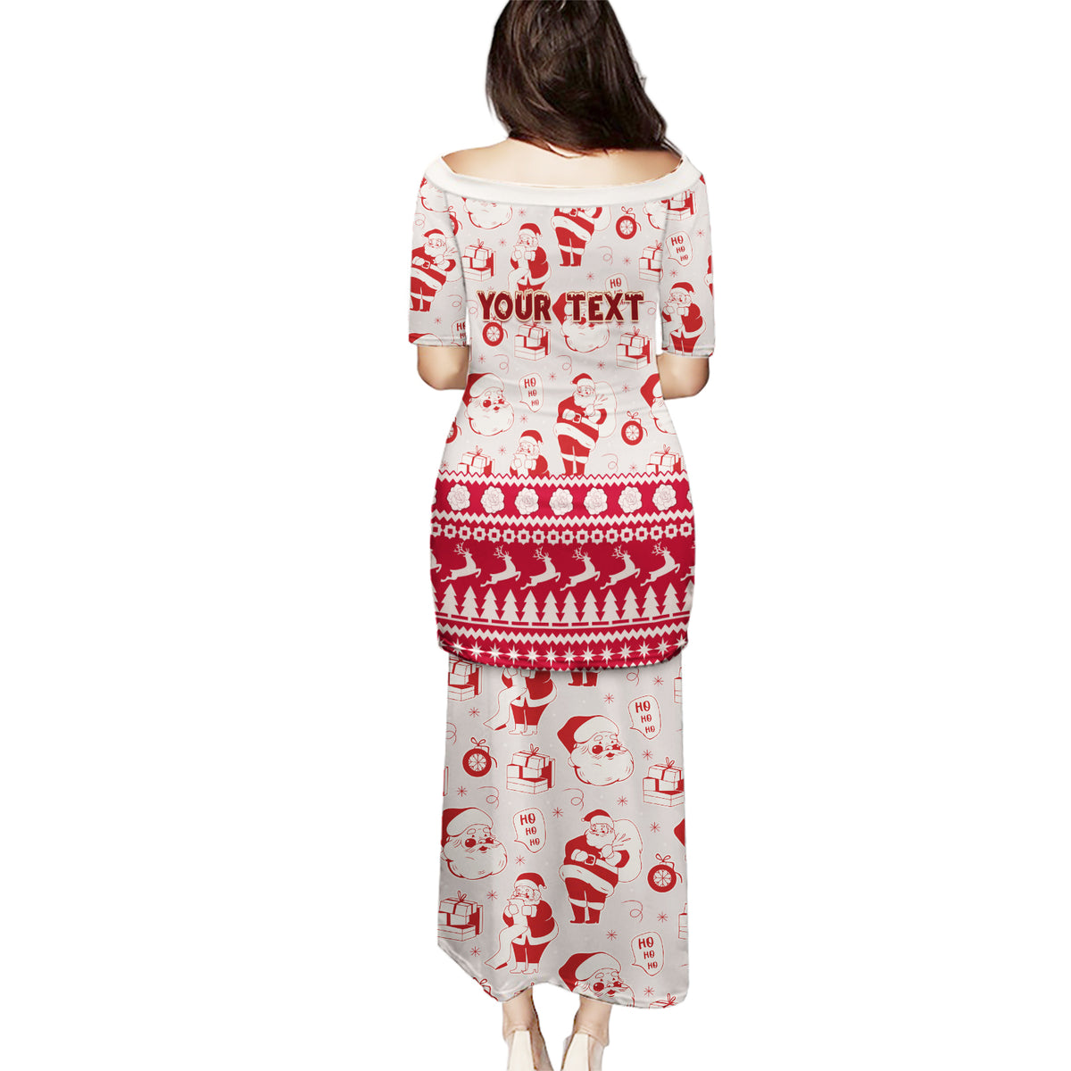 Custom Alabama Christmas Puletasi Santa Claus Xmas Pattern - Wonder Print Shop