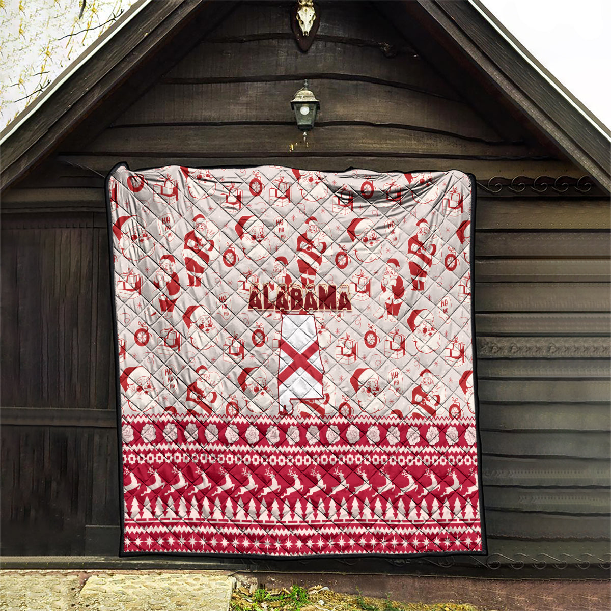 Custom Alabama Christmas Quilt Santa Claus Xmas Pattern - Wonder Print Shop