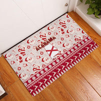 Custom Alabama Christmas Rubber Doormat Santa Claus Xmas Pattern - Wonder Print Shop