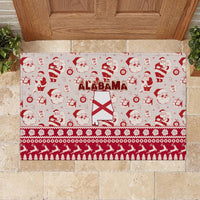 Custom Alabama Christmas Rubber Doormat Santa Claus Xmas Pattern - Wonder Print Shop