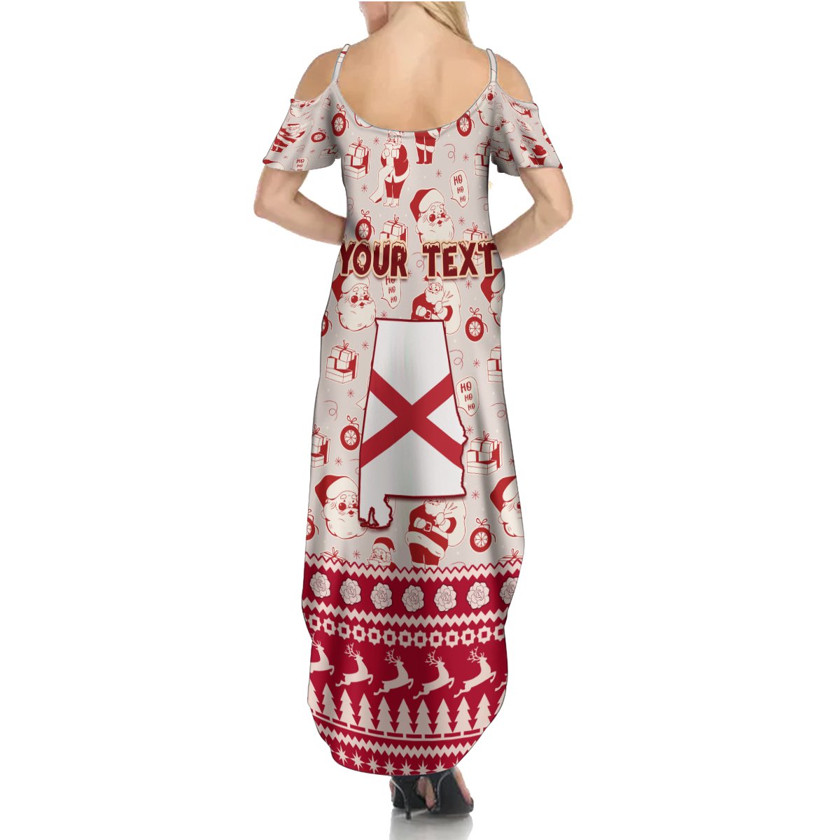 Custom Alabama Christmas Summer Maxi Dress Santa Claus Xmas Pattern - Wonder Print Shop