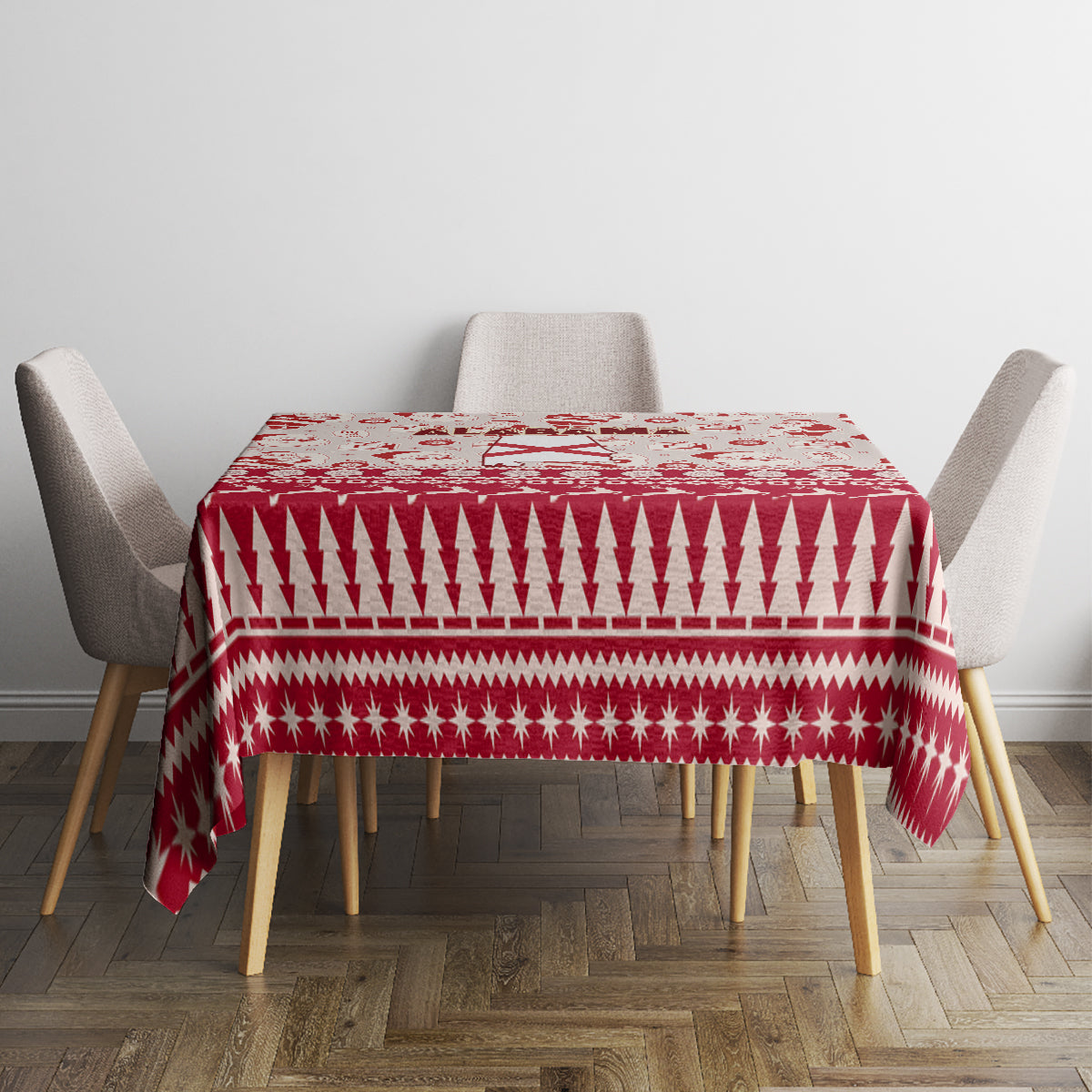 Custom Alabama Christmas Tablecloth Santa Claus Xmas Pattern - Wonder Print Shop