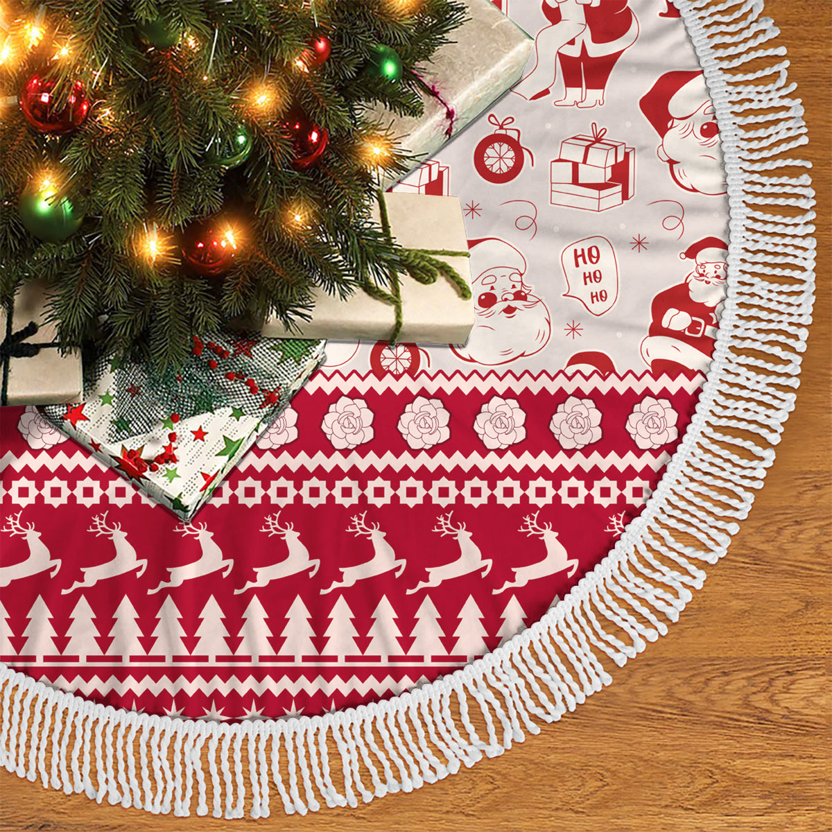 Alabama Christmas Tree Skirt Santa Claus Xmas Pattern - Wonder Print Shop