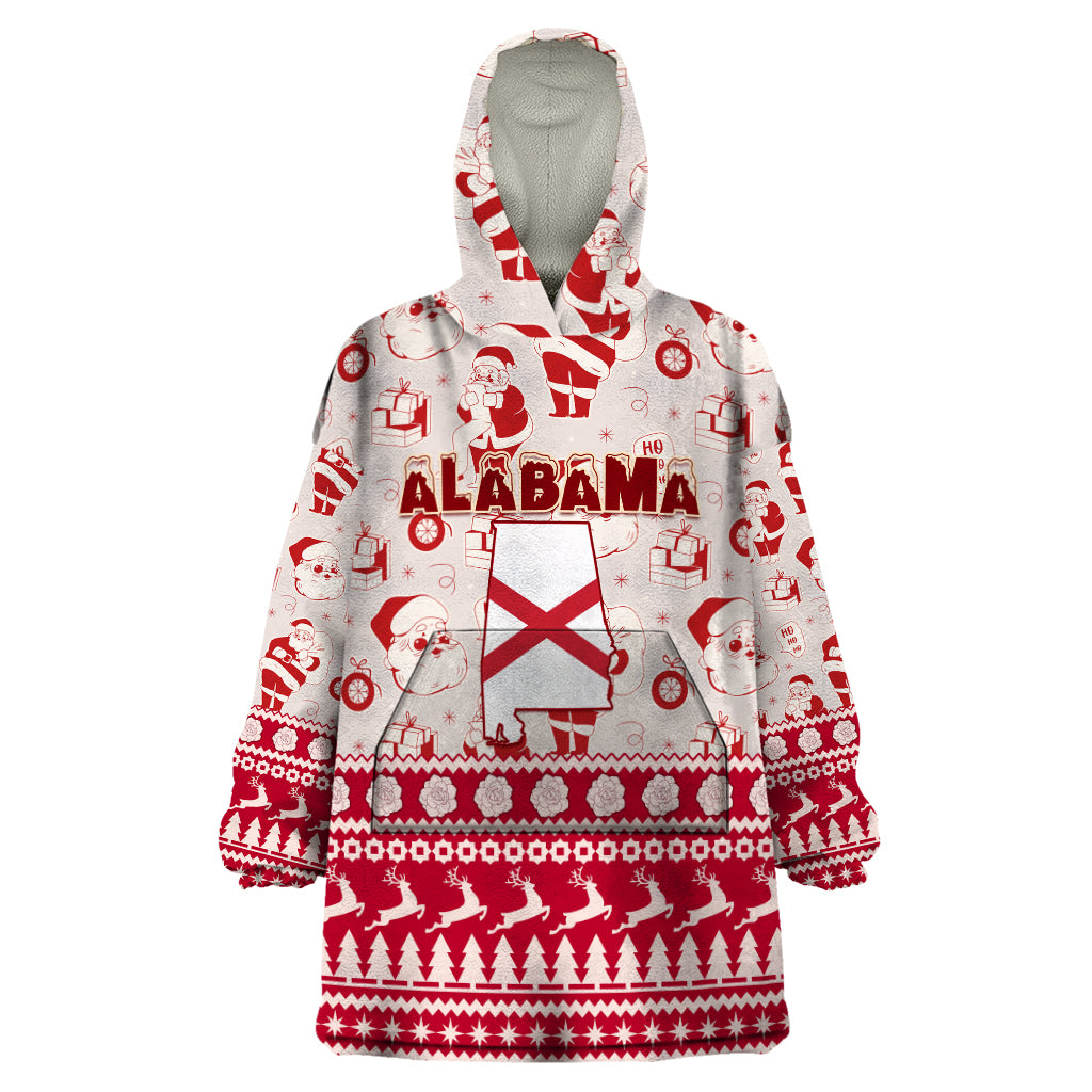 Custom Alabama Christmas Wearable Blanket Hoodie Santa Claus Xmas Pattern - Wonder Print Shop