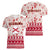 Custom Alabama Christmas Women V Neck T Shirt Santa Claus Xmas Pattern - Wonder Print Shop