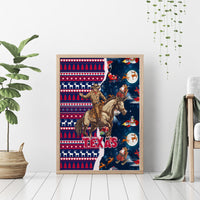 Custom Texas Christmas Canvas Wall Art Cowboy With Santa Claus In Space - Wonder Print Shop