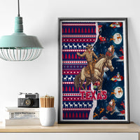 Custom Texas Christmas Canvas Wall Art Cowboy With Santa Claus In Space - Wonder Print Shop