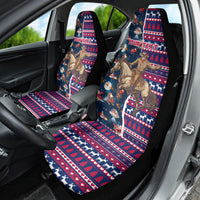 Custom Texas Christmas Car Seat Cover Cowboy With Santa Claus In Space - Wonder Print Shop