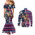 Custom Texas Christmas Couples Matching Mermaid Dress and Long Sleeve Button Shirt Cowboy With Santa Claus In Space LT01