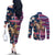 Custom Texas Christmas Couples Matching Off The Shoulder Long Sleeve Dress and Long Sleeve Button Shirt Cowboy With Santa Claus In Space LT01