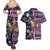 Custom Texas Christmas Couples Matching Summer Maxi Dress and Hawaiian Shirt Cowboy With Santa Claus In Space - Wonder Print Shop