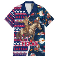 Custom Texas Christmas Family Matching Long Sleeve Bodycon Dress and Hawaiian Shirt Cowboy With Santa Claus In Space - Wonder Print Shop