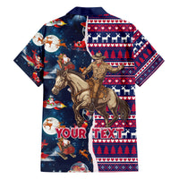 Custom Texas Christmas Family Matching Long Sleeve Bodycon Dress and Hawaiian Shirt Cowboy With Santa Claus In Space - Wonder Print Shop