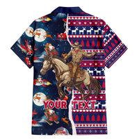 Custom Texas Christmas Family Matching Mermaid Dress and Hawaiian Shirt Cowboy With Santa Claus In Space - Wonder Print Shop