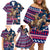 Custom Texas Christmas Family Matching Off Shoulder Short Dress and Hawaiian Shirt Cowboy With Santa Claus In Space - Wonder Print Shop