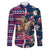 Custom Texas Christmas Family Matching Puletasi Dress and Hawaiian Shirt Cowboy With Santa Claus In Space - Wonder Print Shop