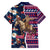 Custom Texas Christmas Family Matching Short Sleeve Bodycon Dress and Hawaiian Shirt Cowboy With Santa Claus In Space - Wonder Print Shop