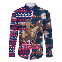 Custom Texas Christmas Family Matching Short Sleeve Bodycon Dress and Hawaiian Shirt Cowboy With Santa Claus In Space - Wonder Print Shop