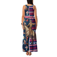 Custom Texas Christmas Family Matching Tank Maxi Dress and Hawaiian Shirt Cowboy With Santa Claus In Space - Wonder Print Shop