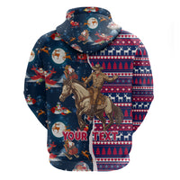Custom Texas Christmas Hoodie Cowboy With Santa Claus In Space - Wonder Print Shop