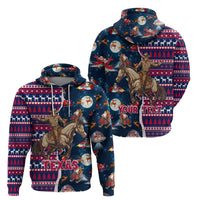 Custom Texas Christmas Hoodie Cowboy With Santa Claus In Space - Wonder Print Shop