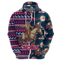 Custom Texas Christmas Hoodie Cowboy With Santa Claus In Space - Wonder Print Shop