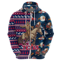Custom Texas Christmas Hoodie Cowboy With Santa Claus In Space - Wonder Print Shop