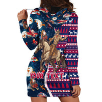 Custom Texas Christmas Hoodie Dress Cowboy With Santa Claus In Space - Wonder Print Shop
