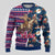 Custom Texas Christmas Ugly Christmas Sweater Cowboy With Santa Claus In Space - Wonder Print Shop