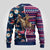Custom Texas Christmas Ugly Christmas Sweater Cowboy With Santa Claus In Space - Wonder Print Shop