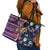 Custom Texas Christmas Leather Tote Bag Cowboy With Santa Claus In Space - Wonder Print Shop