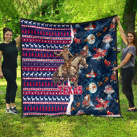 Custom Texas Christmas Quilt Cowboy With Santa Claus In Space - Wonder Print Shop