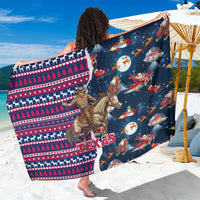 Custom Texas Christmas Sarong Cowboy With Santa Claus In Space - Wonder Print Shop