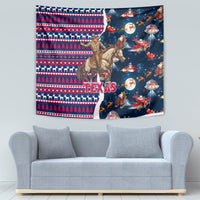 Custom Texas Christmas Tapestry Cowboy With Santa Claus In Space - Wonder Print Shop