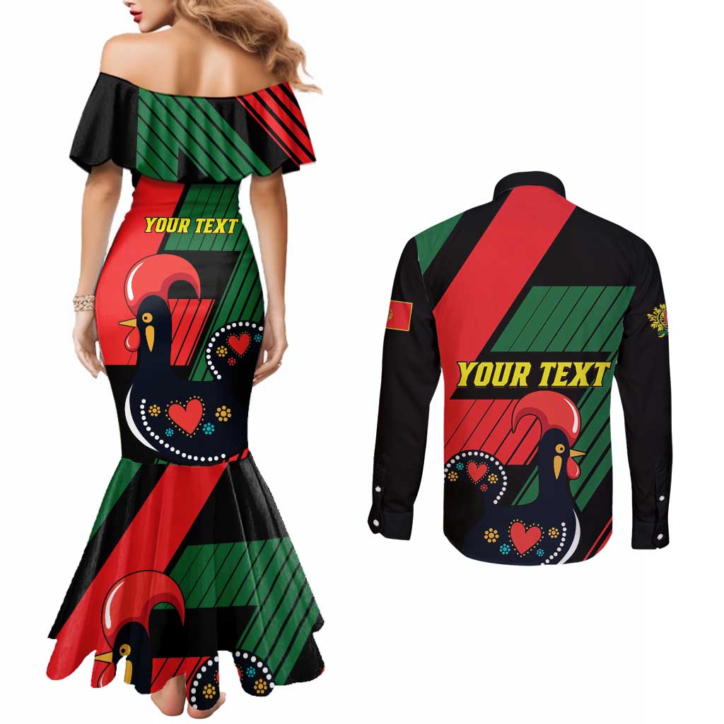 Personalized Portugal 1640 Couples Matching Mermaid Dress and Long Sleeve Button Shirt 1 De Dezembro Independence Day