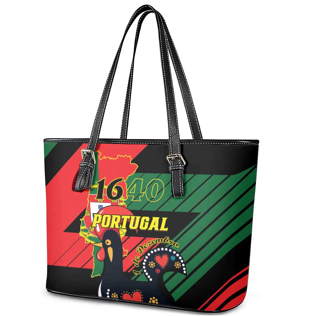 Personalized Portugal 1640 Leather Tote Bag 1 De Dezembro Independence Day - Wonder Print Shop