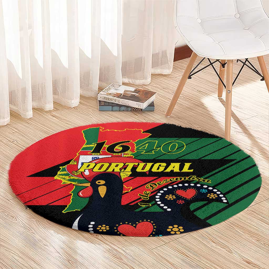 Personalized Portugal 1640 Round Carpet 1 De Dezembro Independence Day