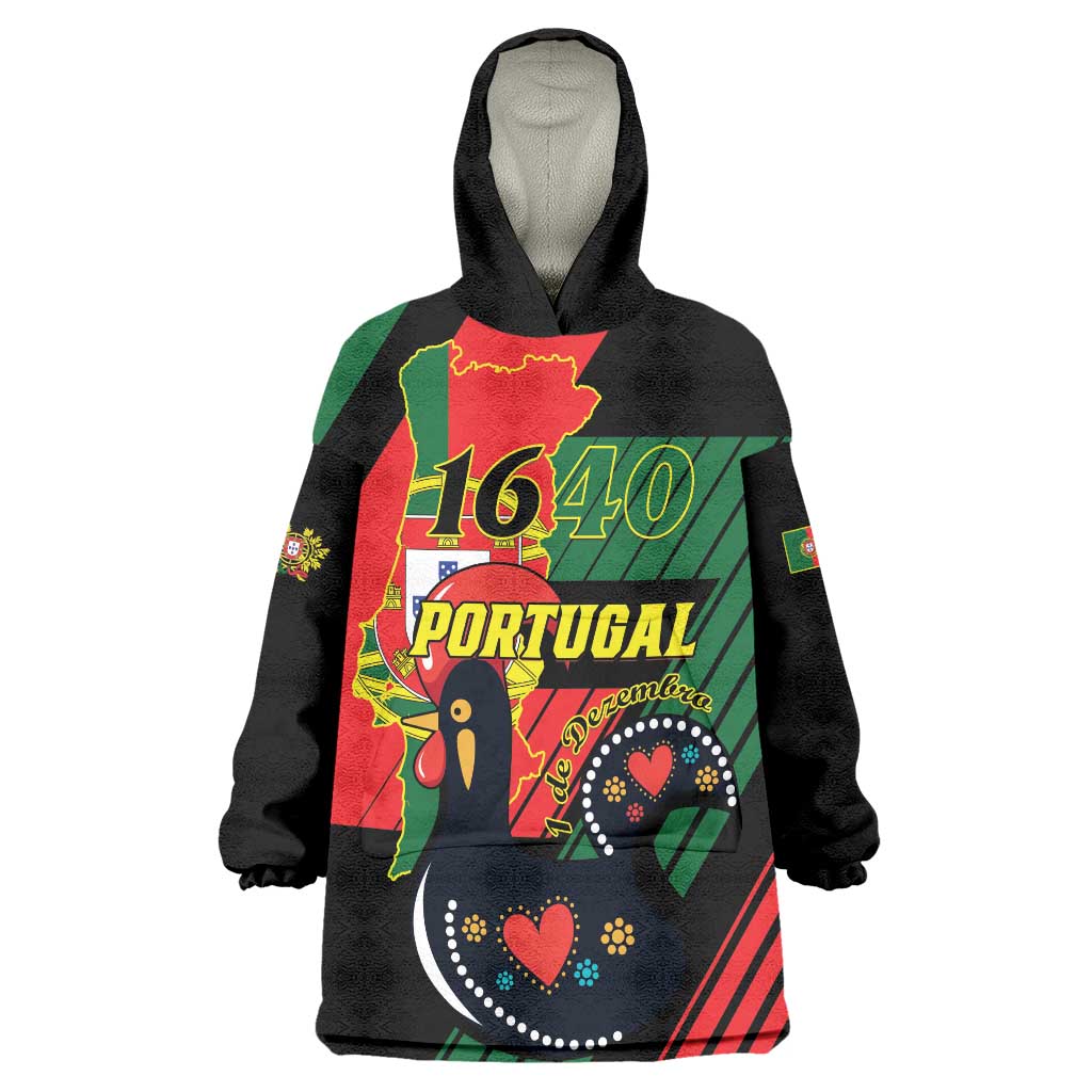 Personalized Portugal 1640 Wearable Blanket Hoodie 1 De Dezembro Independence Day - Wonder Print Shop