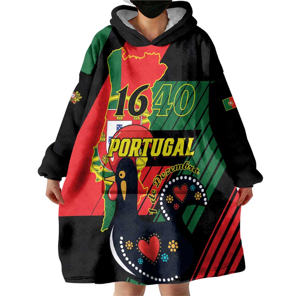 Personalized Portugal 1640 Wearable Blanket Hoodie 1 De Dezembro Independence Day - Wonder Print Shop