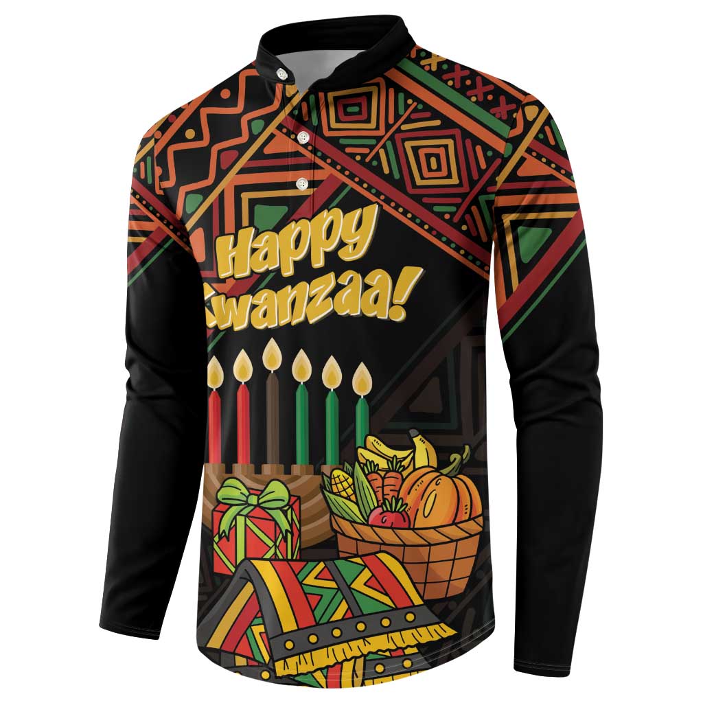Personalized African Happy Kwanzaa Button Sweatshirt - Wonder Print Shop