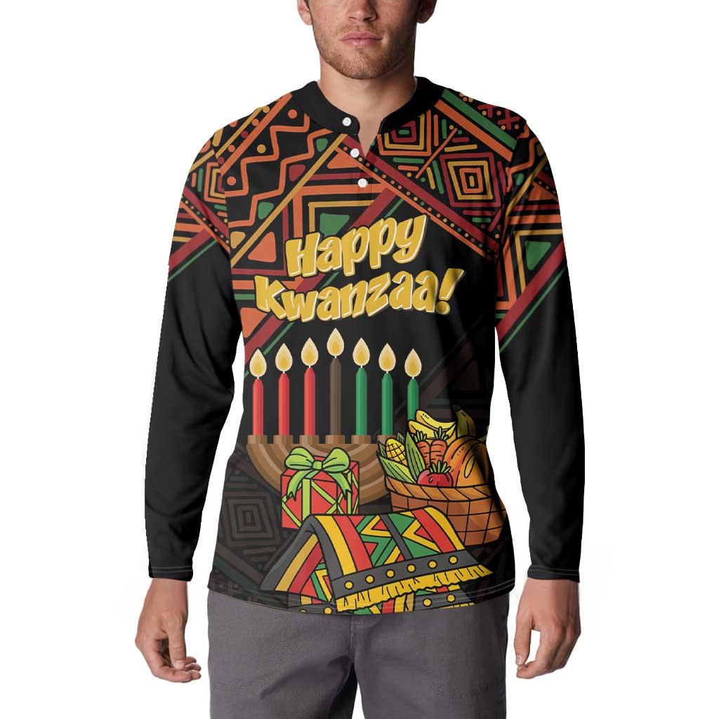 Personalized African Happy Kwanzaa Button Sweatshirt - Wonder Print Shop