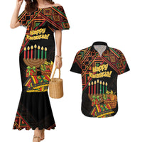 Personalized African Happy Kwanzaa Couples Matching Mermaid Dress and Hawaiian Shirt - Wonder Print Shop