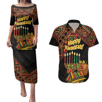 Personalized African Happy Kwanzaa Couples Matching Puletasi and Hawaiian Shirt - Wonder Print Shop
