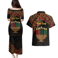 Personalized African Happy Kwanzaa Couples Matching Puletasi and Hawaiian Shirt - Wonder Print Shop
