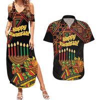 Personalized African Happy Kwanzaa Couples Matching Summer Maxi Dress and Hawaiian Shirt - Wonder Print Shop