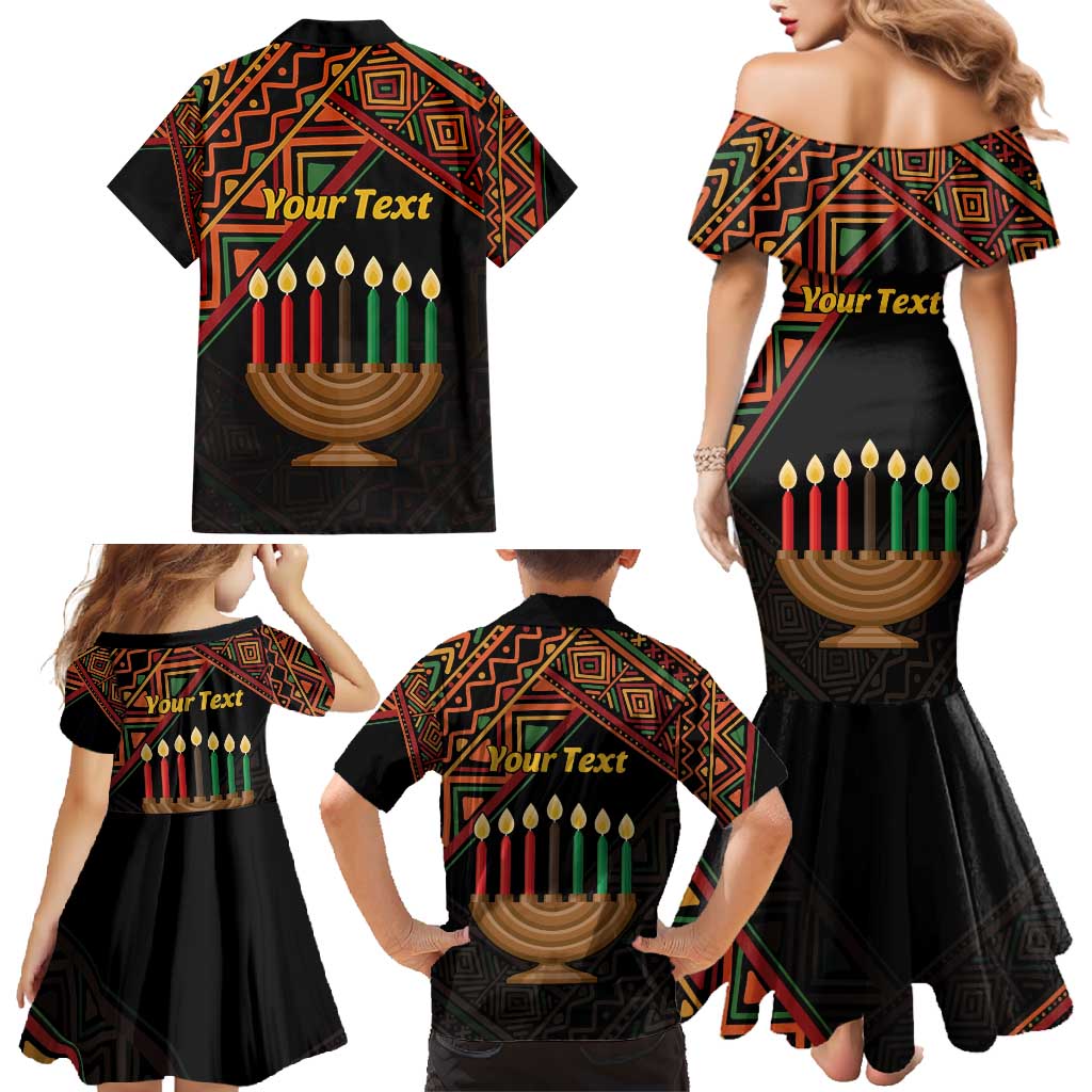 Personalized African Happy Kwanzaa Family Matching Mermaid Dress and Hawaiian Shirt - Wonder Print Shop